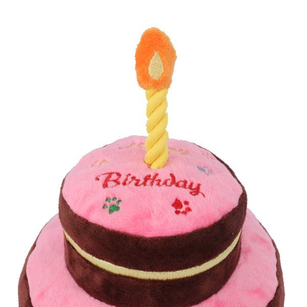 Happy Birthday 2 Tier Cake Dog Toy - Pink - Birthday Toys from . at DoggyTopia