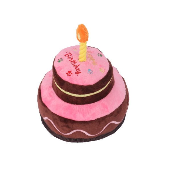 Happy Birthday 2 Tier Cake Dog Toy - Pink - Birthday Toys from . at DoggyTopia