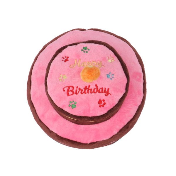 Happy Birthday 2 Tier Cake Dog Toy - Pink - Birthday Toys from . at DoggyTopia
