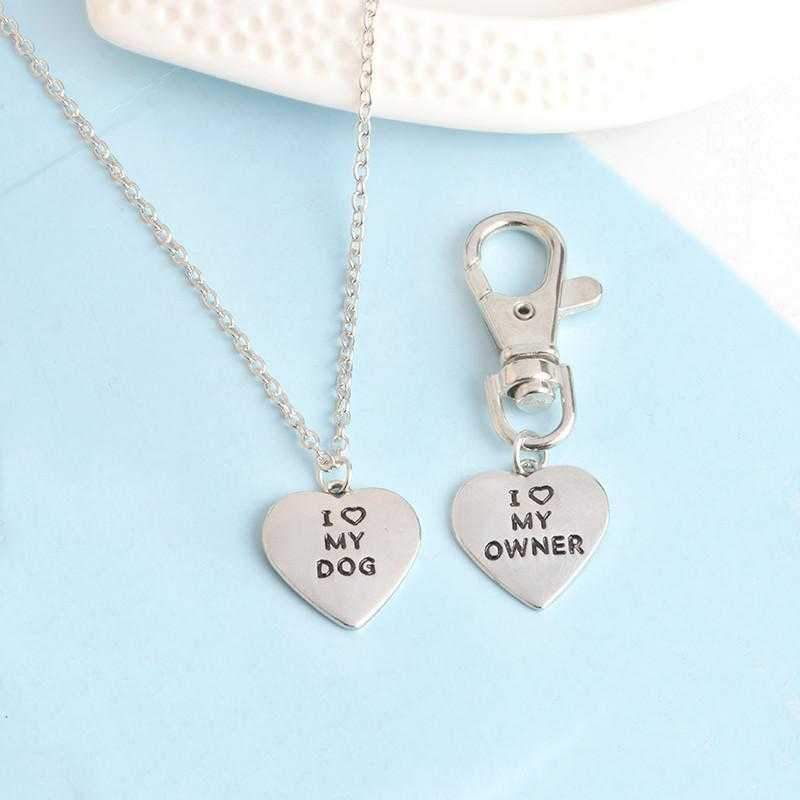 "I ❤ MY DOG" Necklace and "I ❤ MY OWNER" Collar Charm - Necklaces from Sale at DoggyTopia