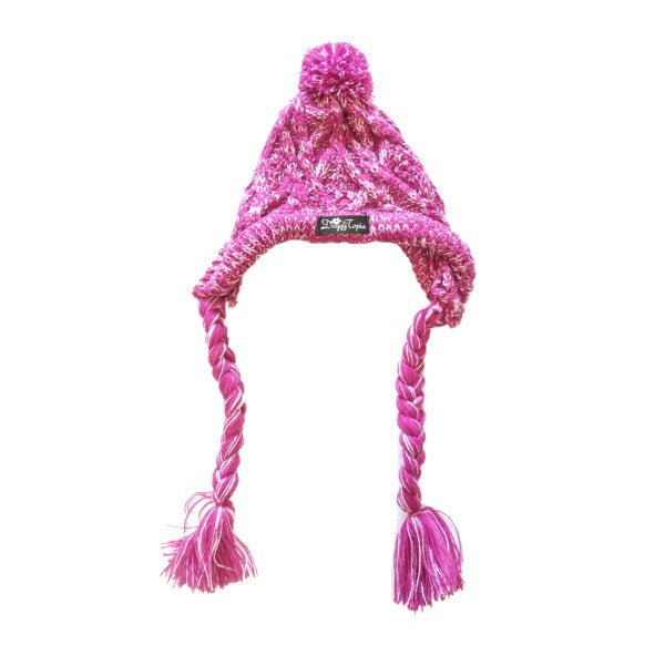 Knitted Dog Beanie - Magenta - Beanies from Sale at DoggyTopia
