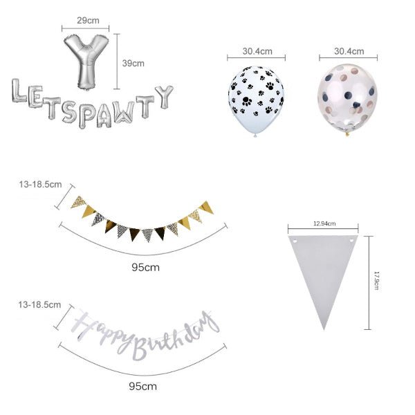 Lets Pawty Party Pack - Blue (34pcs) - Party Balloons from . at DoggyTopia