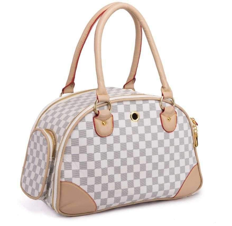 Luxe Checker Bowling Tote Dog Carrier - Dog Carriers from . at DoggyTopia