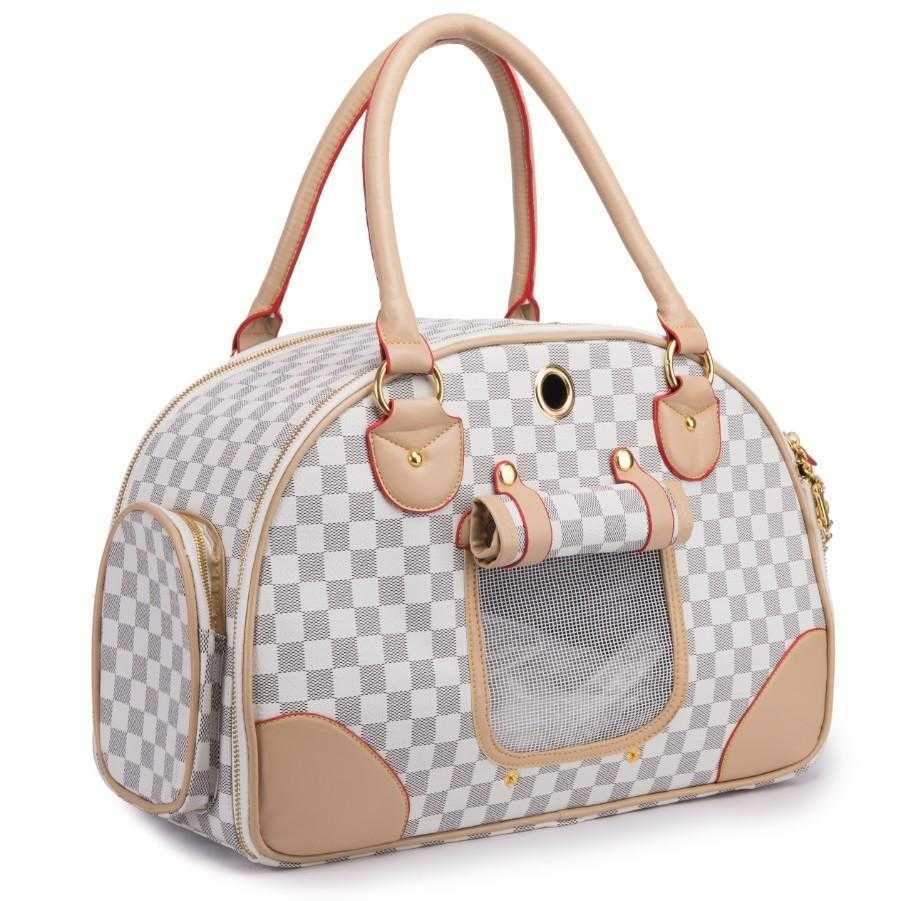 Luxe Checker Bowling Tote Dog Carrier - Dog Carriers from . at DoggyTopia