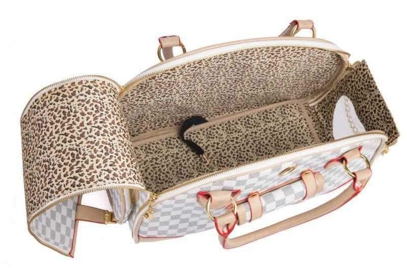 Luxe Checker Bowling Tote Dog Carrier - Dog Carriers from . at DoggyTopia