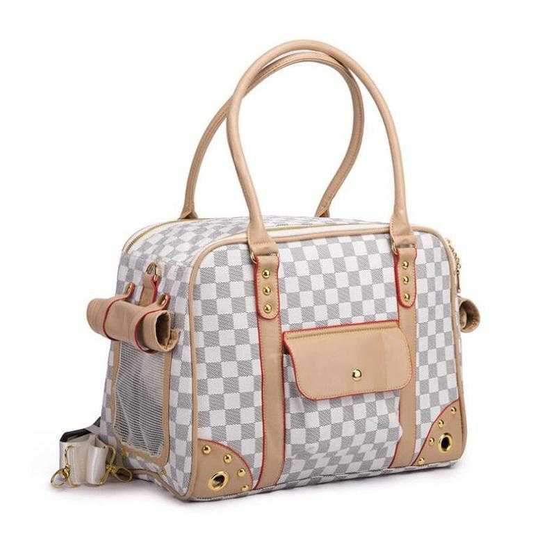 Luxe Checker Dog Carrier - Dog Carriers from . at DoggyTopia