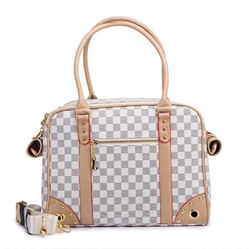 Luxe Checker Dog Carrier - Dog Carriers from . at DoggyTopia