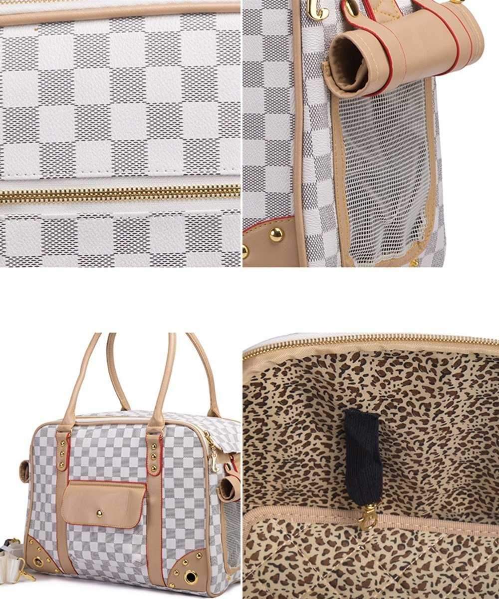 Luxe Checker Dog Carrier - Dog Carriers from . at DoggyTopia