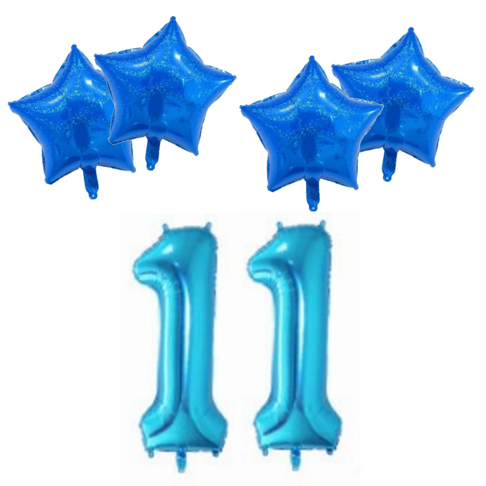 Number & Star Foil Balloon Set - Blue - Party Balloons from . at DoggyTopia