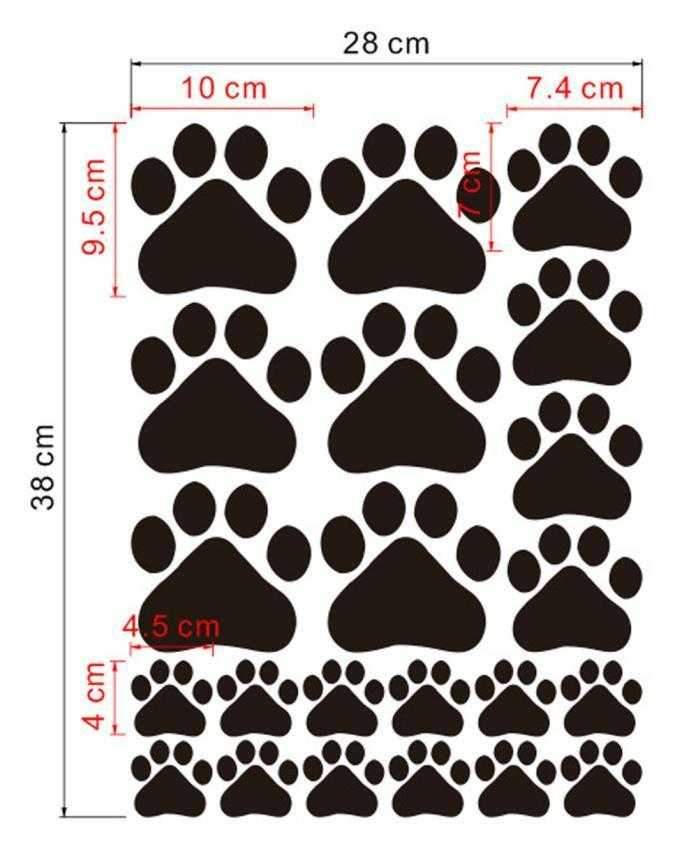 Paw Prints Vinyl Wall Decals - Decals from . at DoggyTopia