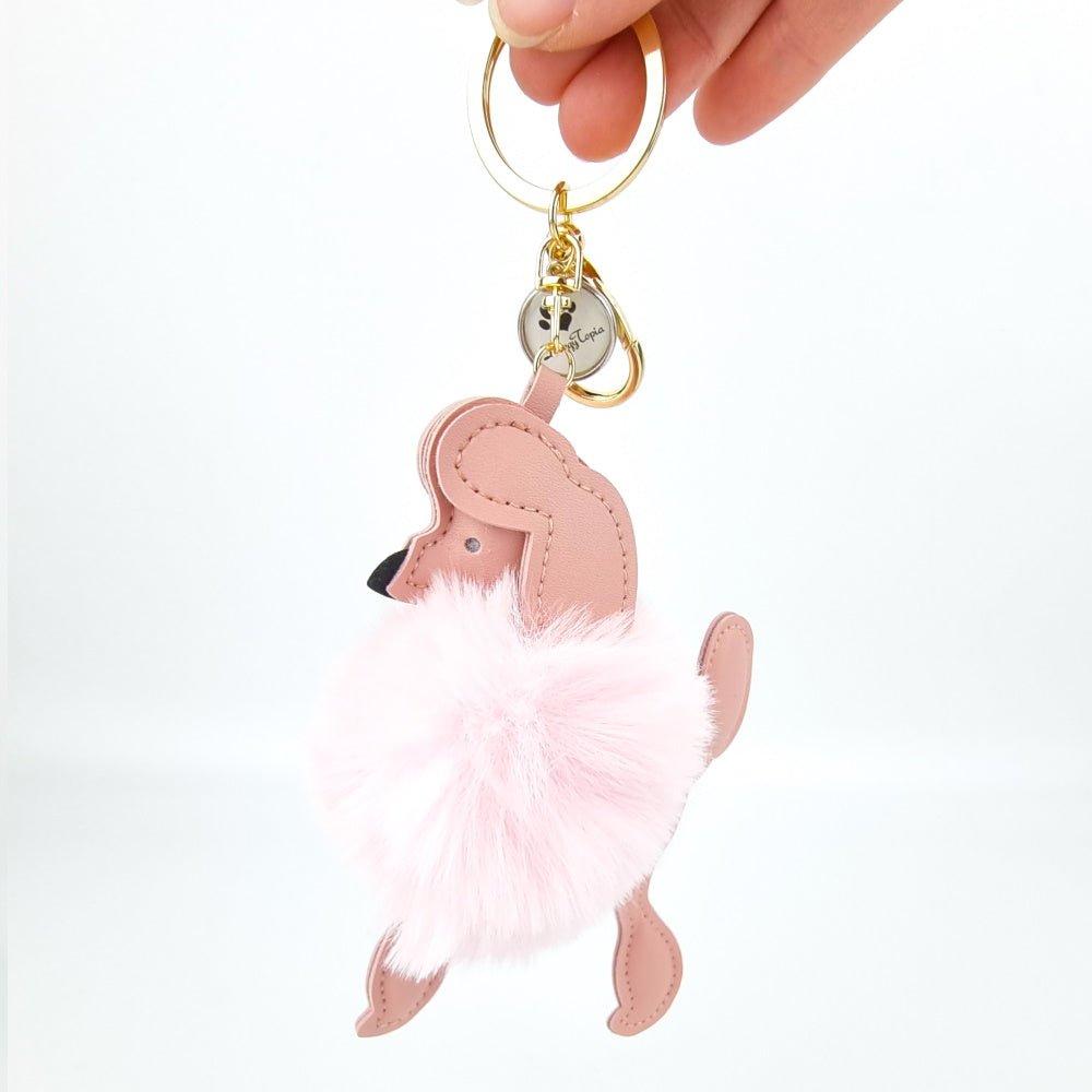 Poodle Pom Pom Key Ring - Key Rings from . at DoggyTopia