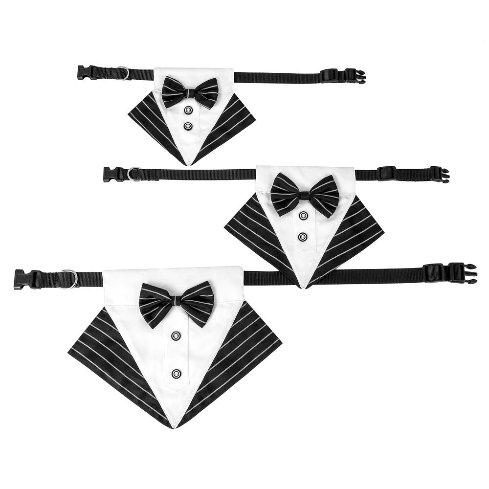 Tuxedo Dog Bandana - Pinstripe - Tuxedo Bandanas from . at DoggyTopia