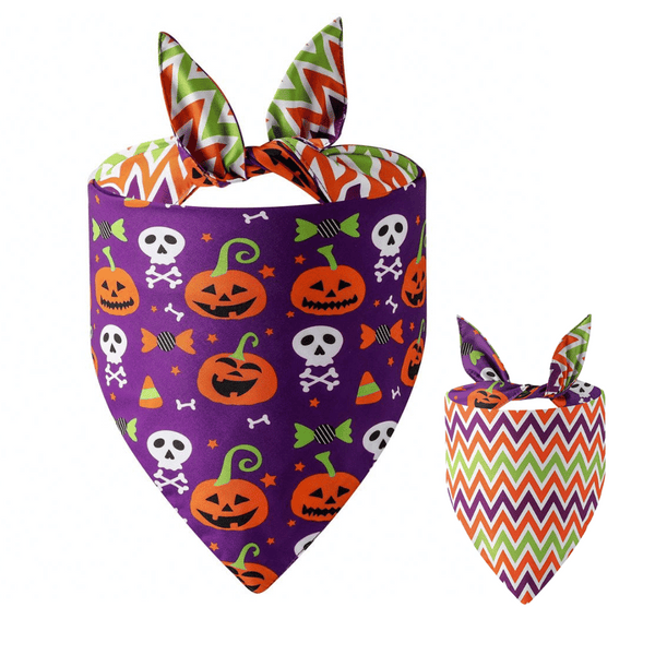 Jack-O-Bones Reversible Dog Bandana