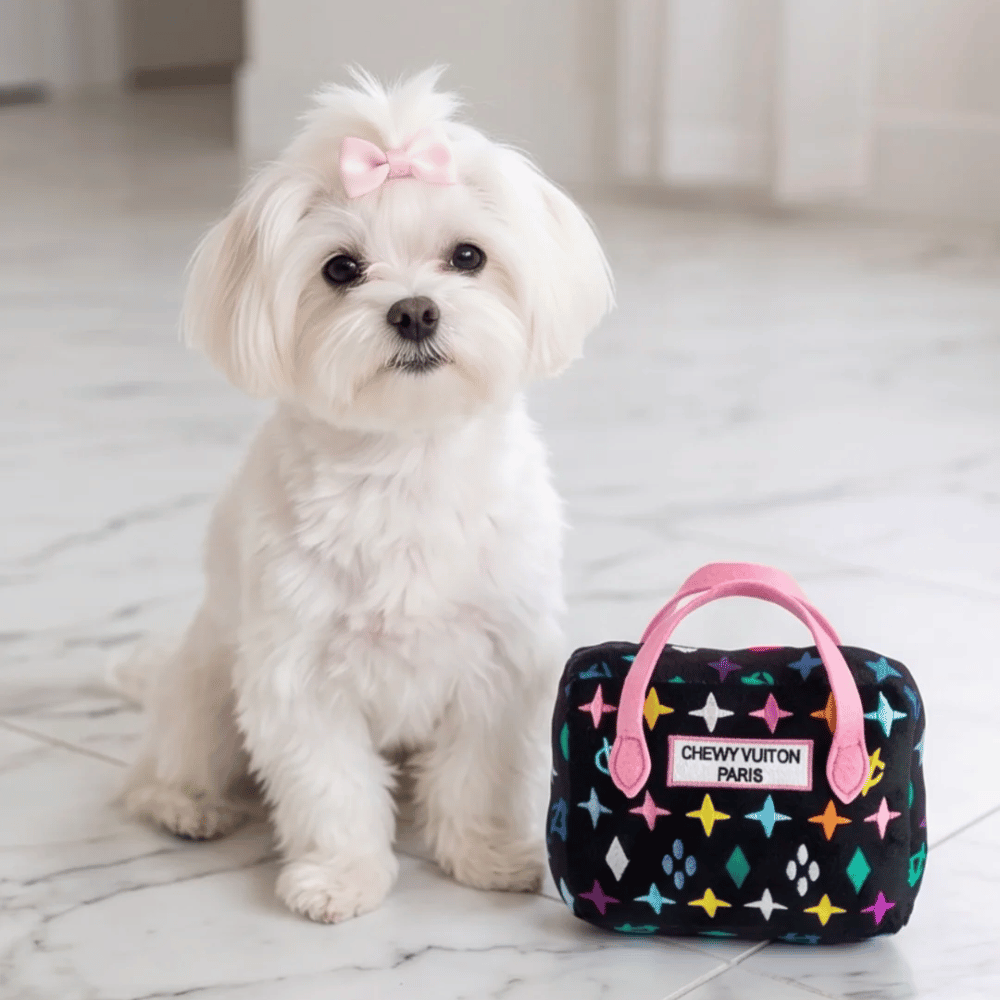 Black Monogram Chewy Vuiton Handbag Dog Toy