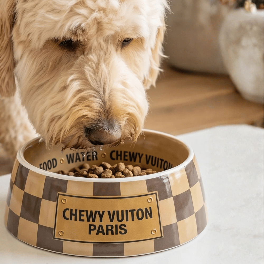 Checker Chewy Vuiton Bowl