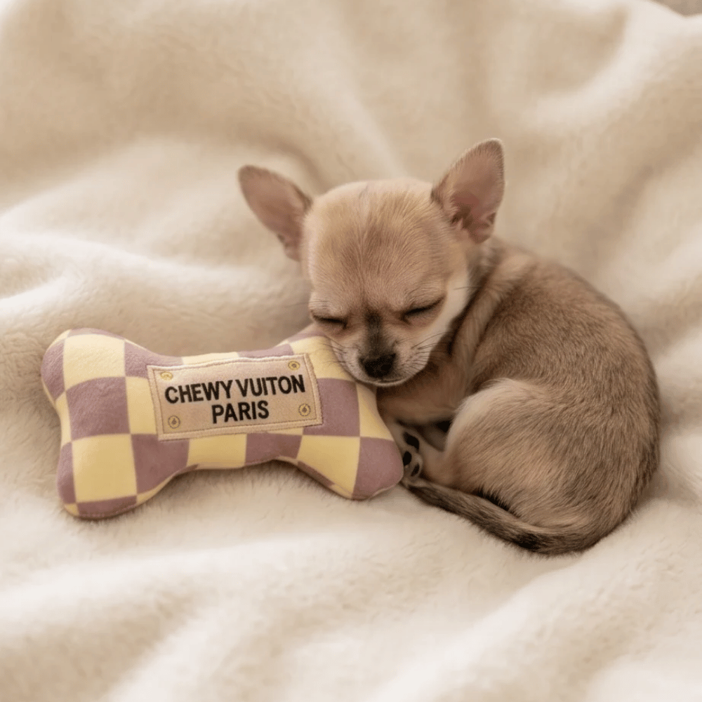 Chewy Vuiton Checker Bone Dog Toy