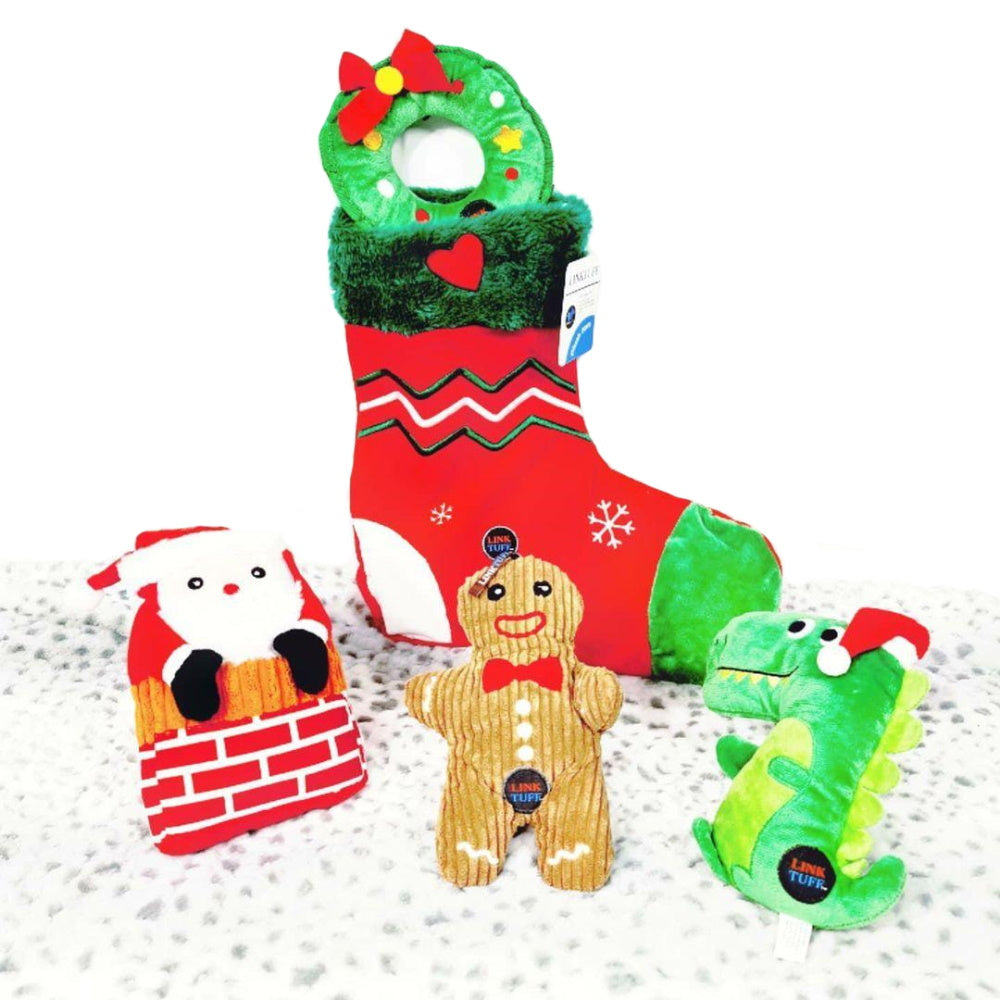 Santa In Chimney Dog Toy