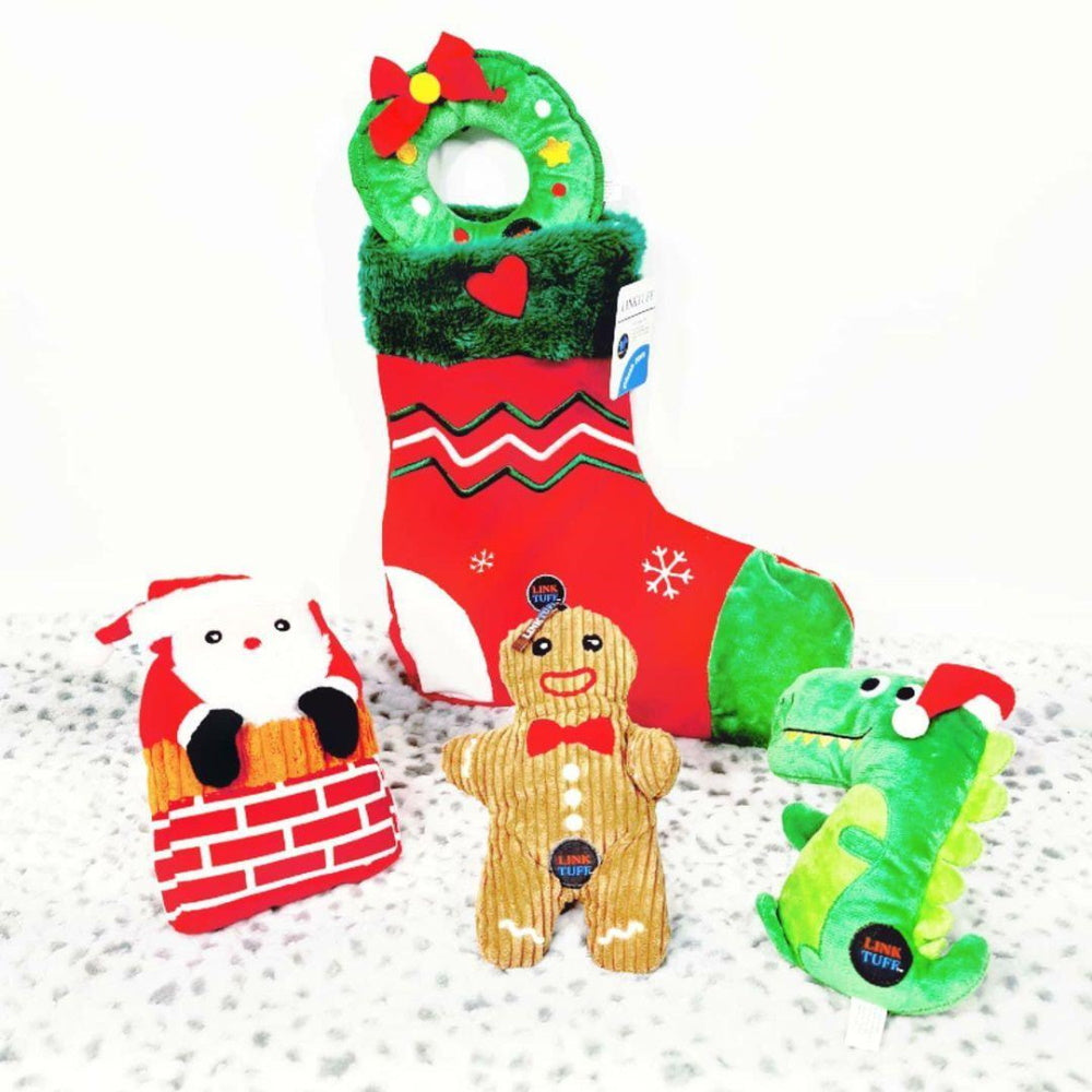 Christmas Dinosaur Plush Dog Toy