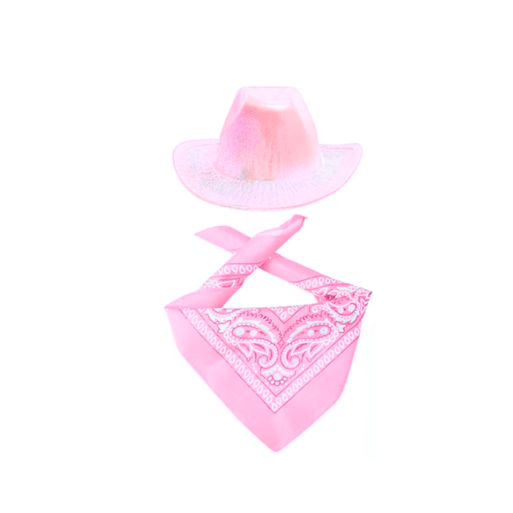 Cowgirl Dog Hat and Bandana: Pink