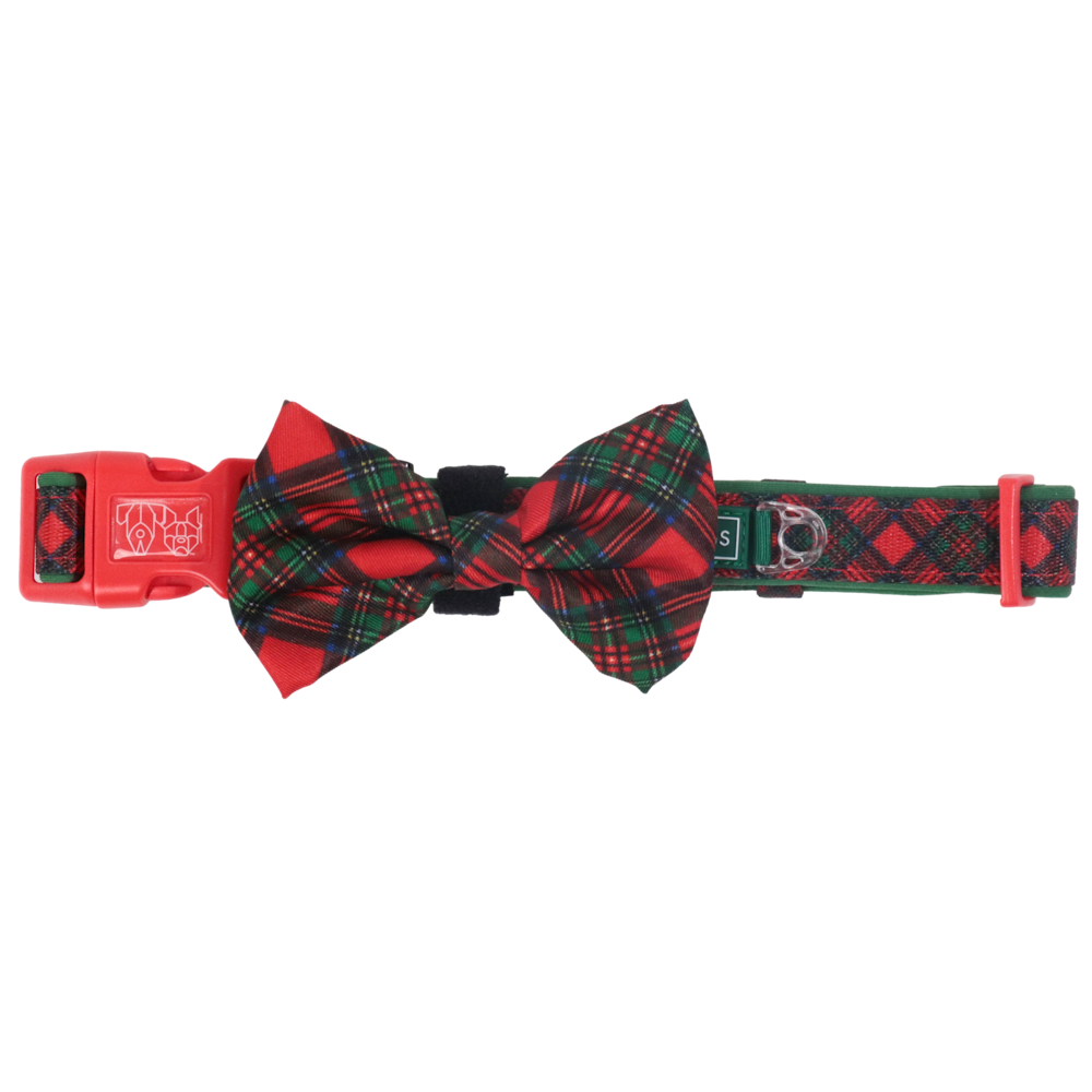 Big & Little Dogs Collar & Bow Tie: Festive Tartan