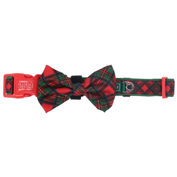 Big & Little Dogs Collar & Bow Tie: Festive Tartan