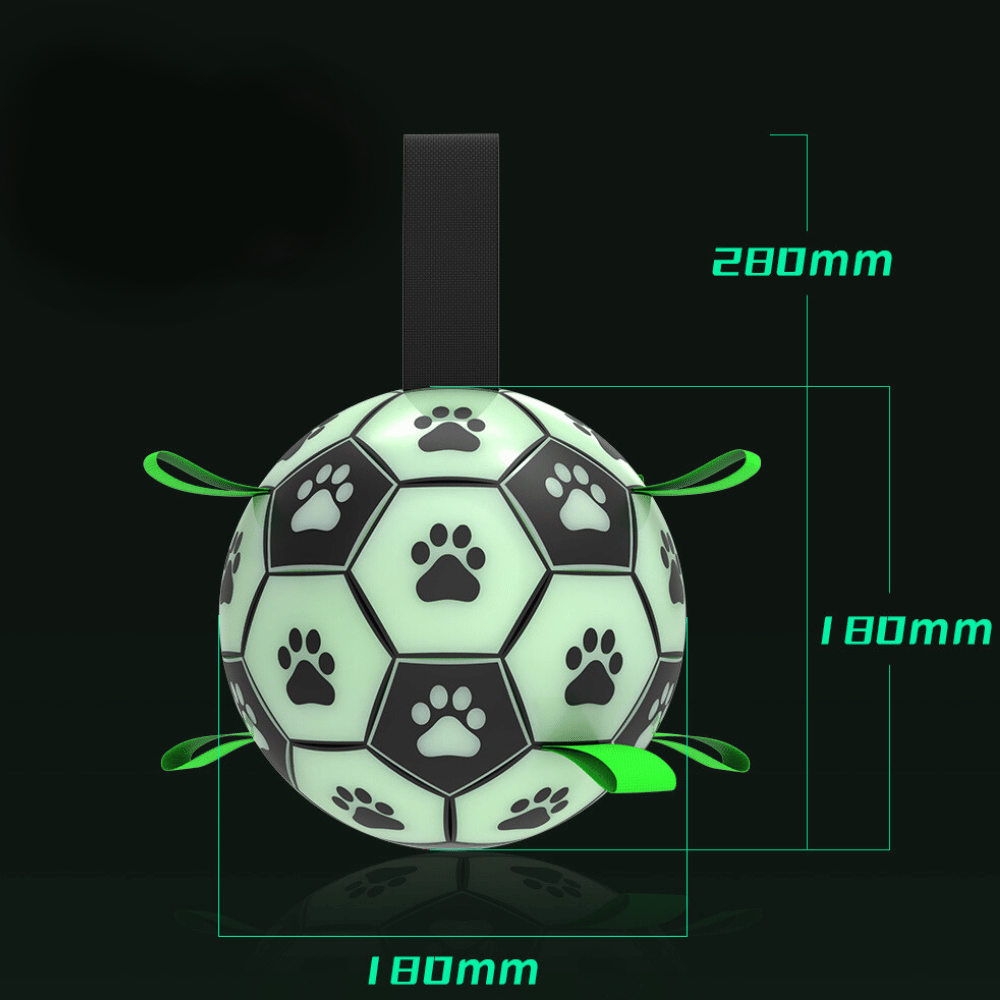 Glow In The Dark Interactive Dog Soccer Ball With Grab Tabs