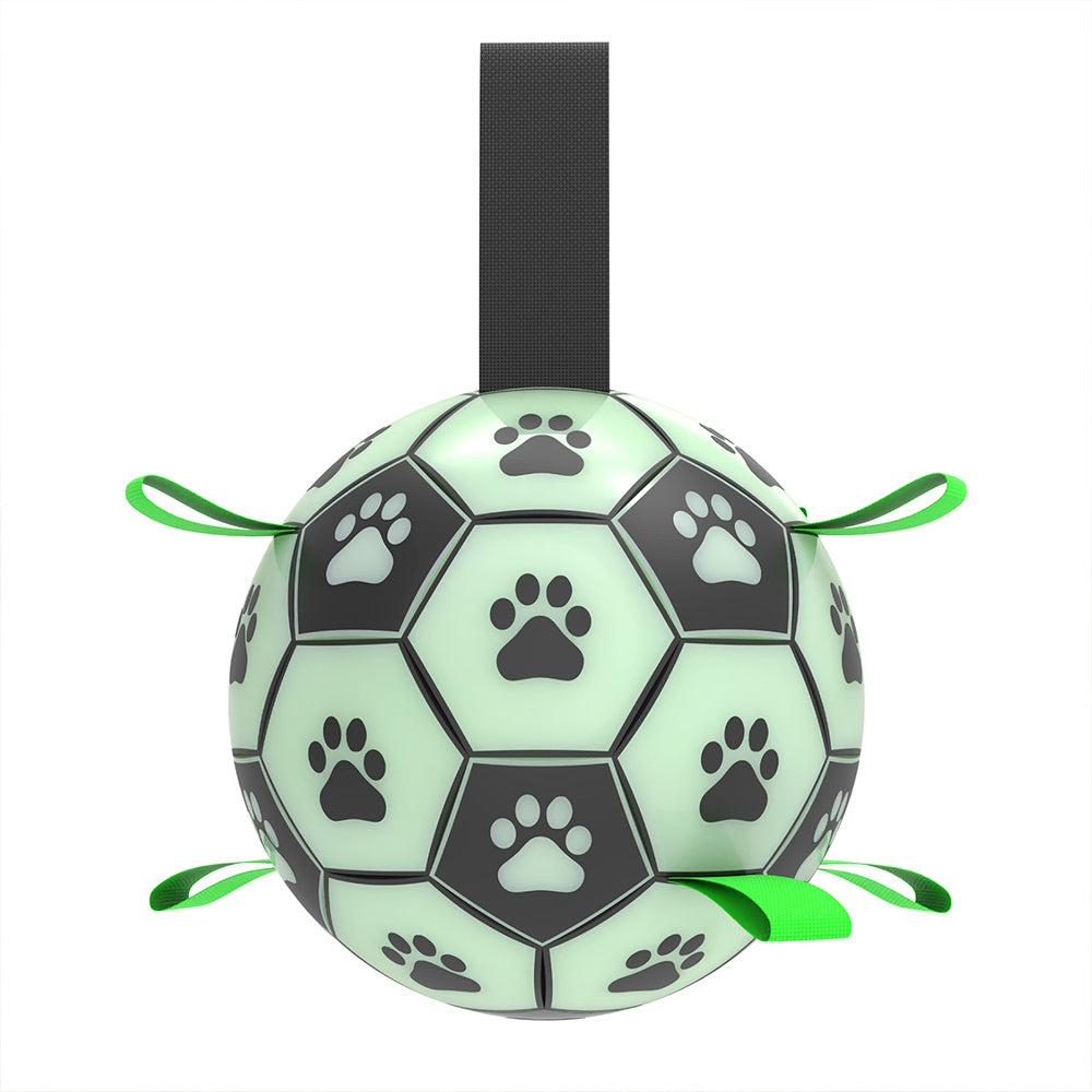 Glow In The Dark Interactive Dog Soccer Ball With Grab Tabs