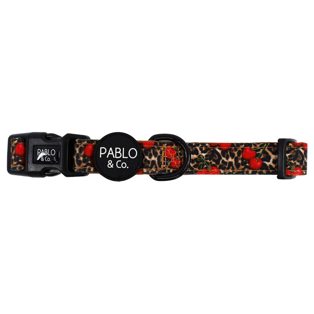 Pablo & Co Leopard Cherries Dog Collar