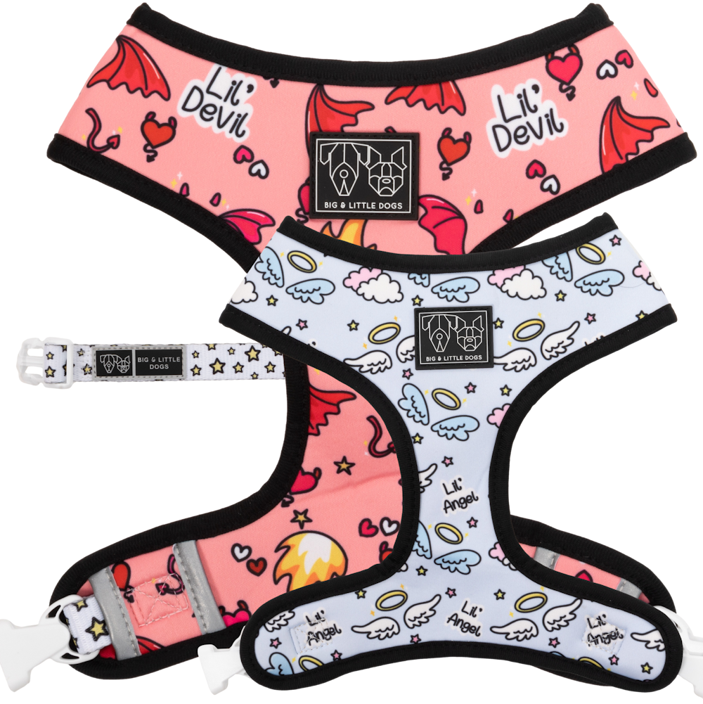 Big & Little Dogs Lil Angel vs Lil Devil Reversible Harness