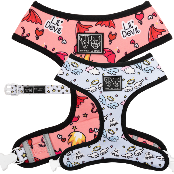 Big & Little Dogs Lil Angel vs Lil Devil Reversible Harness