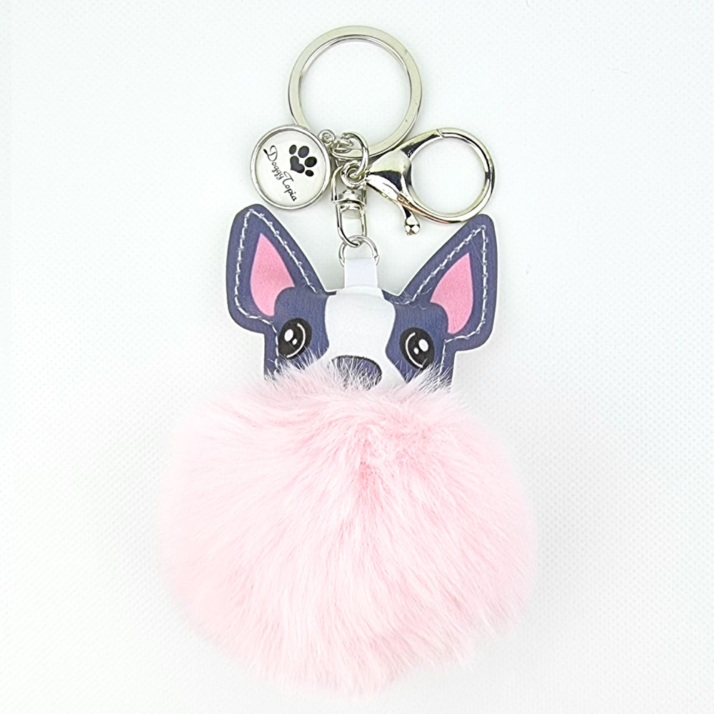 French Bulldog Pom Pom Key Ring