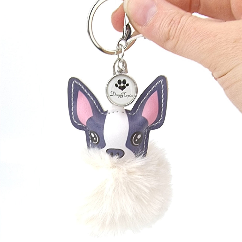 French Bulldog Pom Pom Key Ring