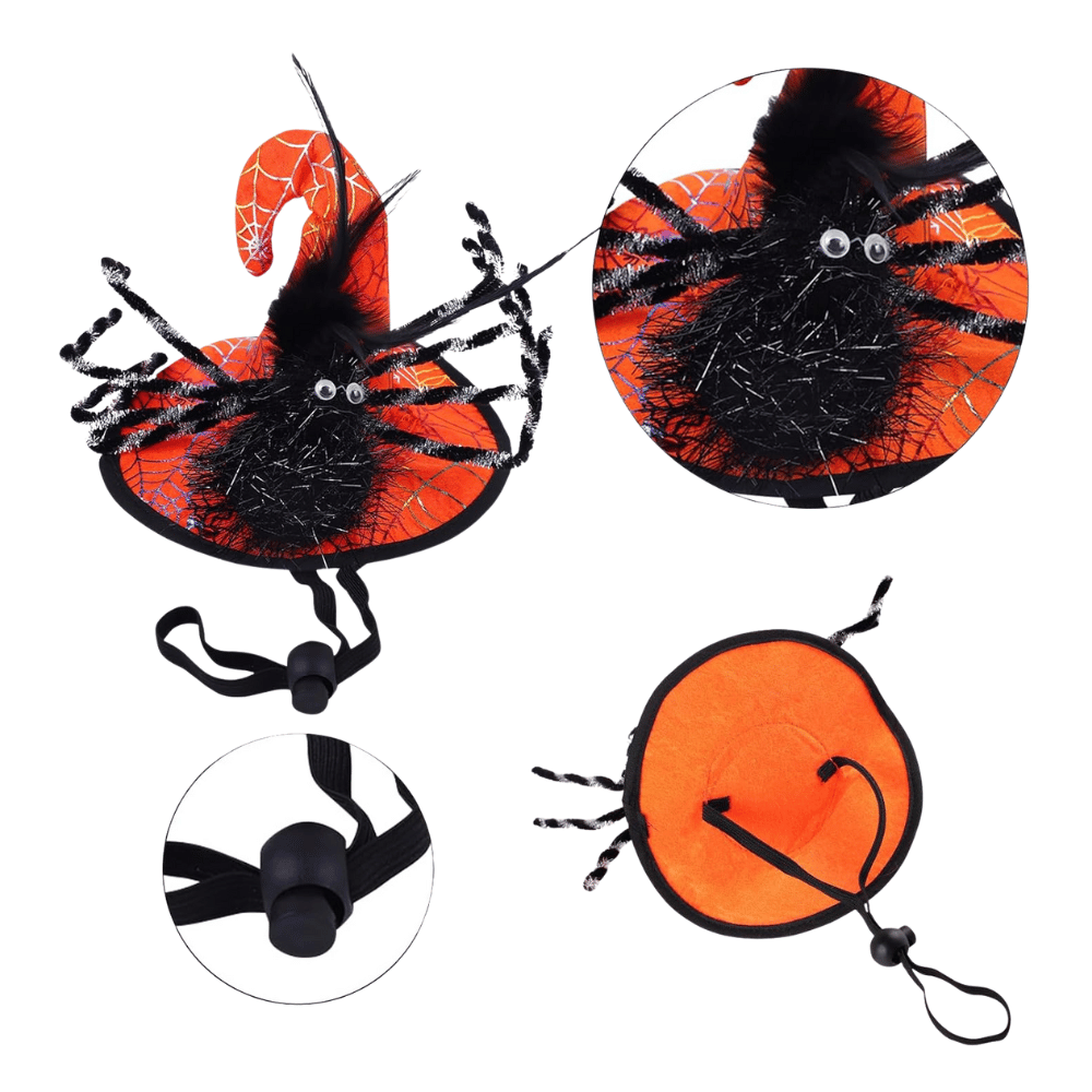 Spooky Spider Witch Dog Hat