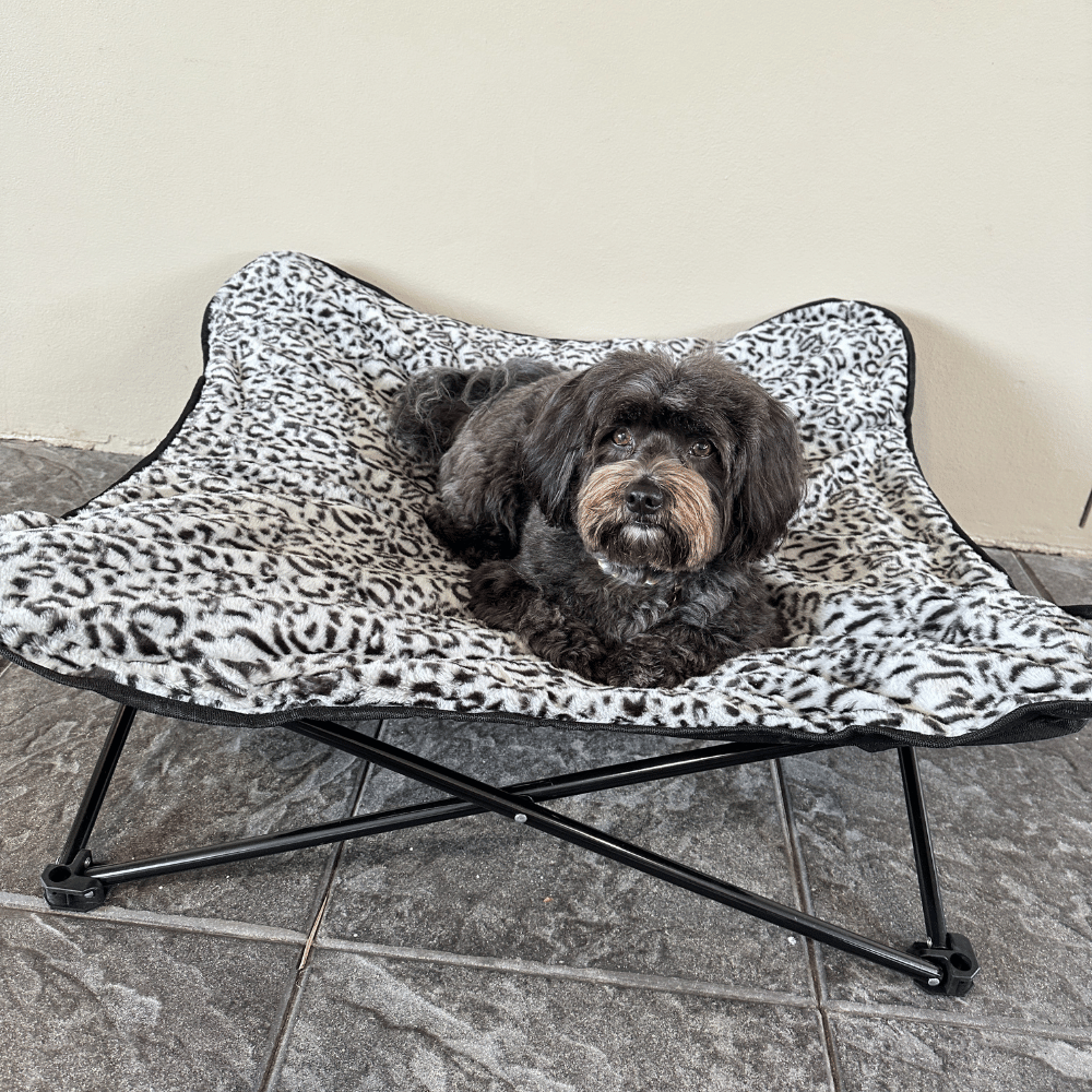 Hammock Dog Bed - Grey Leopard