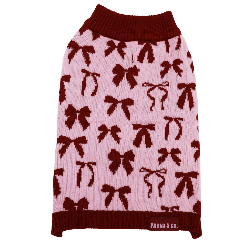 Pablo & Co Velvet Blush Bows Sweater