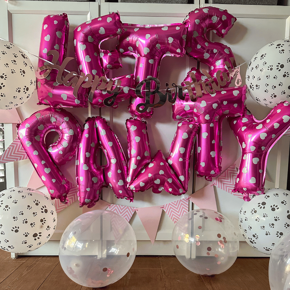 Lets Pawty Party Pack - Pink (34pcs) - Party Balloons from . at DoggyTopia
