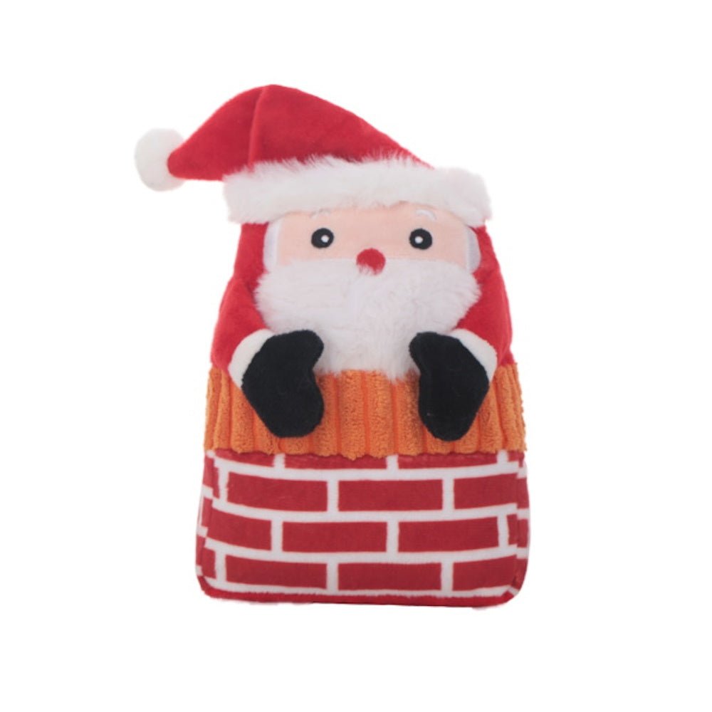Santa In Chimney Dog Toy - Plush Toys from Sale at DoggyTopia