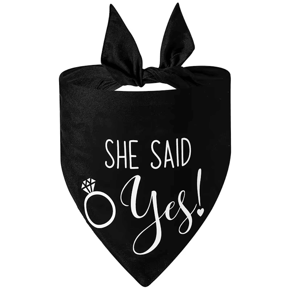 She Said Yes! Dog Wedding Bandana - Wedding Bandanas from . at DoggyTopia