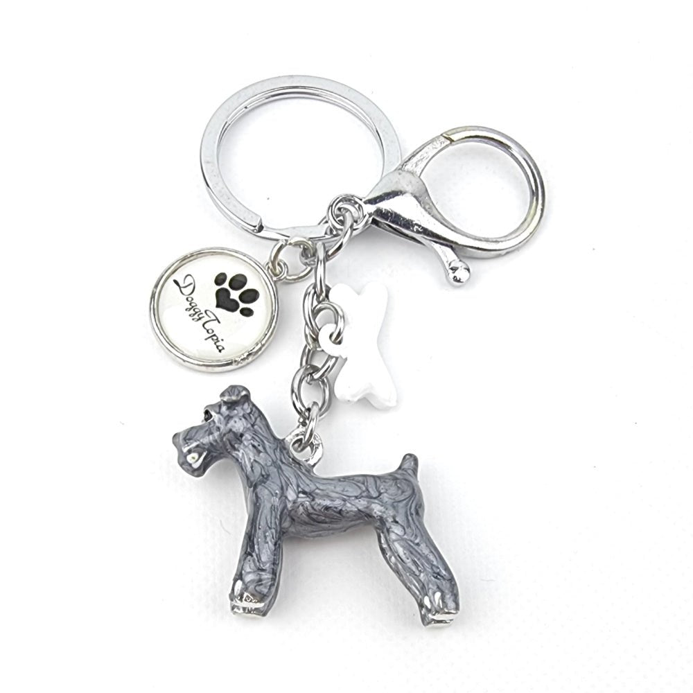 3D Schnauzer Key Ring - Key Rings from Sale at DoggyTopia