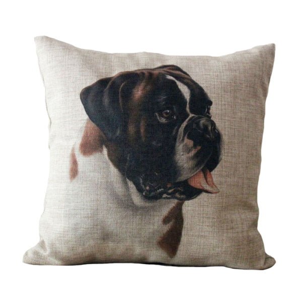 Boxer Tongue Out Throw Cushion - Cushions from Sale at DoggyTopia
