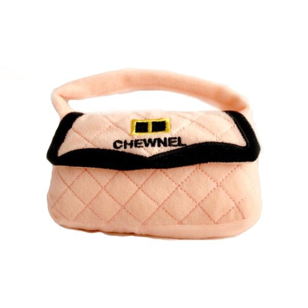 Chewnel Pink Bag Dog Toy - Designer Toys from Dog Diggin Designs at DoggyTopia