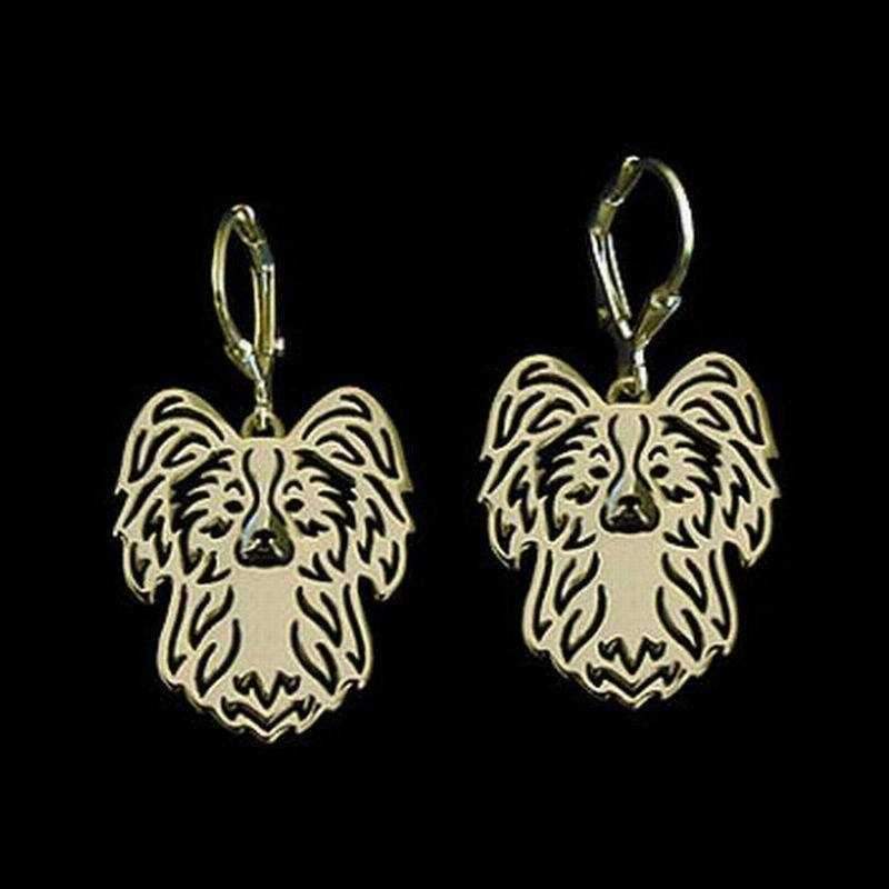 Dog Earrings - Papillon - Earrings from . at DoggyTopia
