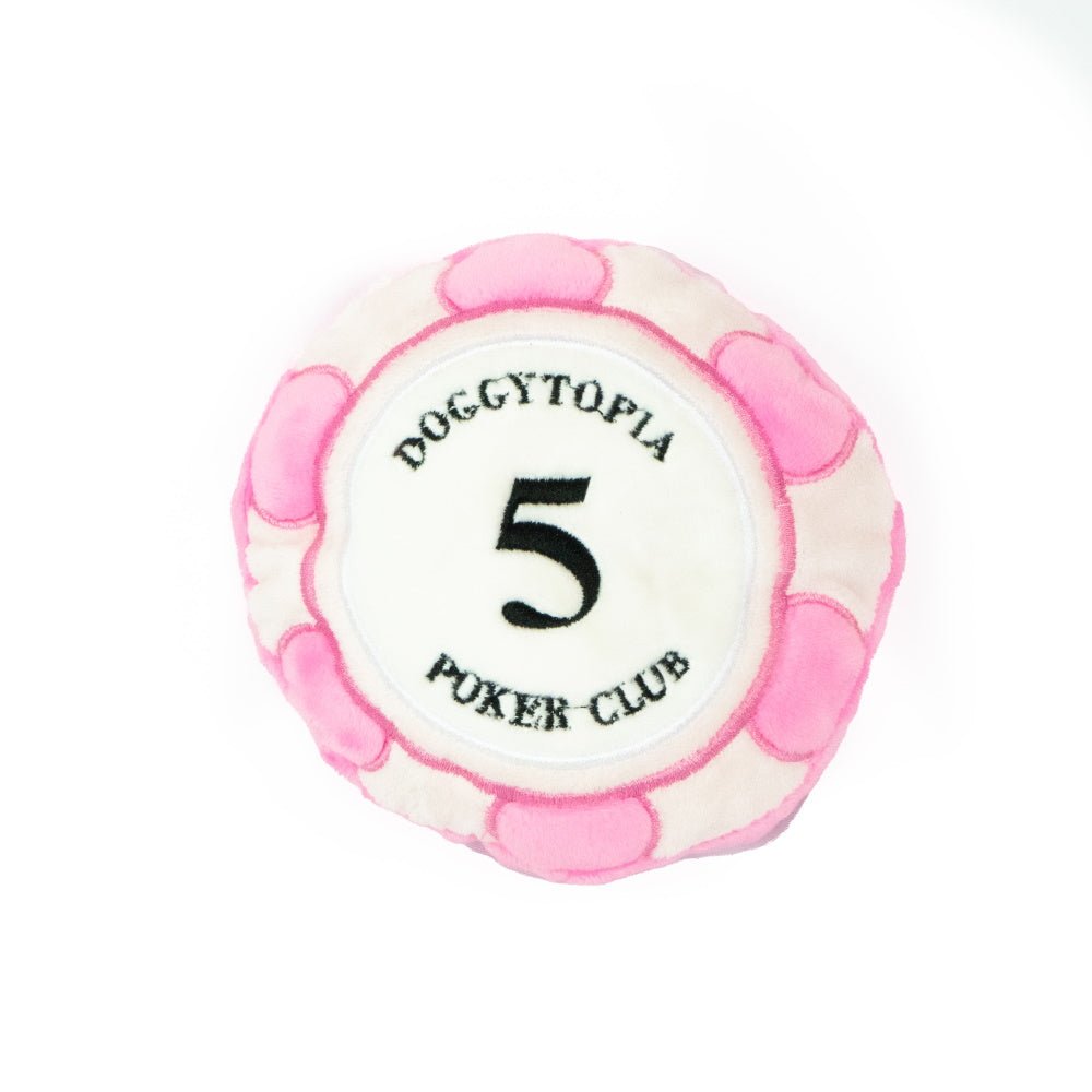 DoggyTopia Poker Club - Poker Chips Dog Toy Pink - Plush Toys from Sale at DoggyTopia