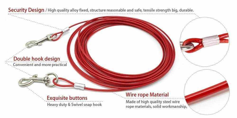 Heavy Duty Tie Out Cable 10 Meters - Tie Out Cables from . at DoggyTopia