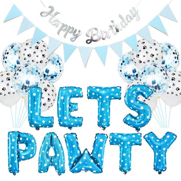Lets Pawty Party Pack - Blue (34pcs) - Party Balloons from . at DoggyTopia